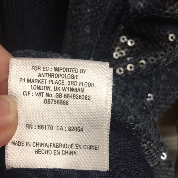 🎉”Anthropologie” Hooded Blue/Grey Sequin Zip Jacket - Picture 10 of 11